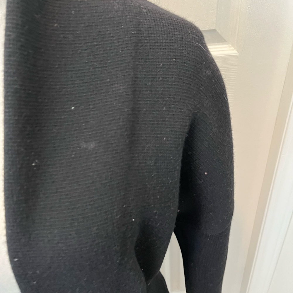 Theory size M 100% woolWomen's Black Open Front Sweater - Picture 6 of 15